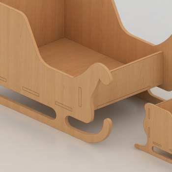Intra απο ξύλο plywood 3mm-4mm πάχος Χριστουγεννιάτικη διακόσμηση με έλκηθρο 023 Δίασταση 15x15 cm INTRAFABR-117602237 - Image 1