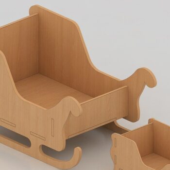 Intra απο ξύλο plywood 3mm-4mm πάχος Χριστουγεννιάτικο ντεκόρ με έλκηθρο σε ψηφιακή μορφή Δίασταση 30x20 cm INTRAFABR-42386348 - Image 1