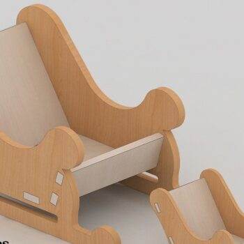 Intra απο ξύλο plywood 3mm-4mm πάχος Χριστουγεννιάτικη διακόσμηση με έλκηθρο Άγιου Βασίλη Ai Δίασταση 30x20 cm INTRAFABR-42953883 - Image 1