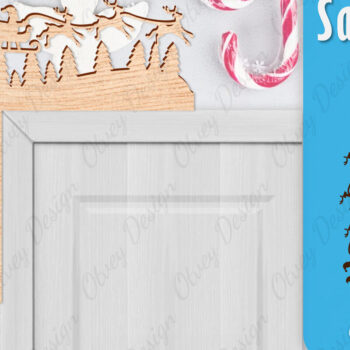 Intra απο ξύλο plywood 3mm-4mm πάχος Χριστουγεννιάτικο Santa Sleigh Door Corner  Δίασταση 30x20 cm INTRAFABR-110788909 - Image 2