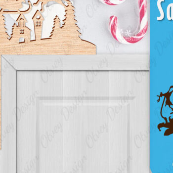 Intra απο ξύλο plywood 3mm-4mm πάχος Χριστουγεννιάτικο Santa Sleigh Door Corner  Δίασταση 30x20 cm INTRAFABR-110788909 - Image 3