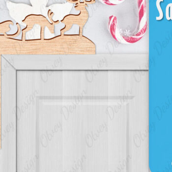 Intra απο ξύλο plywood 3mm-4mm πάχος Χριστουγεννιάτικο Santa Sleigh Door Corner  Δίασταση 30x20 cm INTRAFABR-110788909 - Image 7