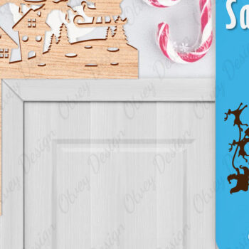 Intra απο ξύλο plywood 3mm-4mm πάχος Χριστουγεννιάτικο Santa Sleigh Door Corner  Δίασταση 30x20 cm INTRAFABR-110788909 - Image 8