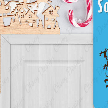 Intra απο ξύλο plywood 3mm-4mm πάχος Χριστουγεννιάτικο Santa Sleigh Door Corner  Δίασταση 30x20 cm INTRAFABR-110788583 - Image 1