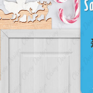 Intra απο ξύλο plywood 3mm-4mm πάχος Χριστουγεννιάτικο Santa Sleigh Door Corner  Δίασταση 30x20 cm INTRAFABR-110788599