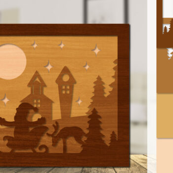 Intra απο ξύλο plywood 3mm-4mm πάχος Χριστουγεννιάτικο έλκηθρο με λέιζερ Δίασταση 30x20 cm INTRAFABR-110791342 - Image 1