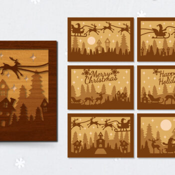 Intra απο ξύλο plywood 3mm-4mm πάχος Χριστουγεννιάτικο έλκηθρο με λέιζερ Δίασταση 30x20 cm INTRAFABR-110791427 - Image 1