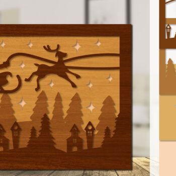 Intra απο ξύλο plywood 3mm-4mm πάχος Χριστουγεννιάτικο έλκηθρο με λέιζερ Δίασταση 30x20 cm INTRAFABR-110791427 - Image 3