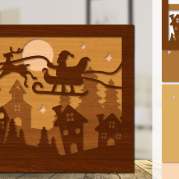 Intra απο ξύλο plywood 3mm-4mm πάχος Χριστουγεννιάτικο έλκηθρο με λέιζερ Δίασταση 30x20 cm INTRAFABR-110791427 - Image 5