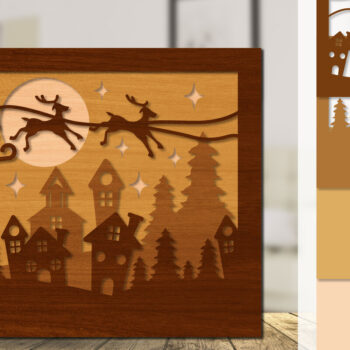 Intra απο ξύλο plywood 3mm-4mm πάχος Χριστουγεννιάτικο έλκηθρο με λέιζερ Δίασταση 30x20 cm INTRAFABR-110791137 - Image 1