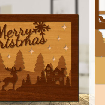 Intra απο ξύλο plywood 3mm-4mm πάχος Χριστουγεννιάτικο έλκηθρο με λέιζερ Δίασταση 30x20 cm INTRAFABR-110791182 - Image 1