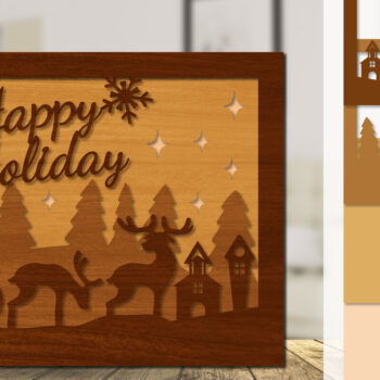 Intra απο ξύλο plywood 3mm-4mm πάχος Χριστουγεννιάτικο έλκηθρο με λέιζερ Δίασταση 30x20 cm INTRAFABR-110791208 - Image 1