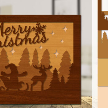 Intra απο ξύλο plywood 3mm-4mm πάχος Χριστουγεννιάτικο έλκηθρο με λέιζερ Δίασταση 30x20 cm INTRAFABR-110791266 - Image 1