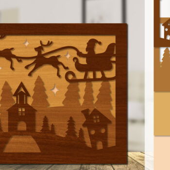 Intra απο ξύλο plywood 3mm-4mm πάχος Χριστουγεννιάτικο έλκηθρο με λέιζερ Δίασταση 30x20 cm INTRAFABR-110791323 - Image 1