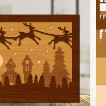 Intra απο ξύλο plywood 3mm-4mm πάχος Χριστουγεννιάτικο έλκηθρο με λέιζερ Δίασταση 30x20 cm INTRAFABR-110791085 - Image 1