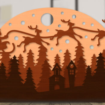 Intra απο ξύλο plywood 3mm-4mm πάχος Χριστουγεννιάτικο έλκηθρο με στρώσεις με λέιζερ Δίασταση 30x20 cm INTRAFABR-110141679 - Image 4