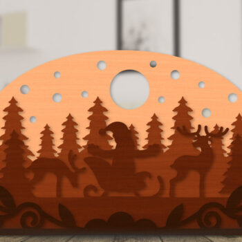 Intra απο ξύλο plywood 3mm-4mm πάχος Χριστουγεννιάτικο έλκηθρο με στρώσεις με λέιζερ Δίασταση 30x20 cm INTRAFABR-110141679 - Image 5