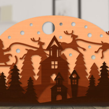 Intra απο ξύλο plywood 3mm-4mm πάχος Χριστουγεννιάτικο έλκηθρο με στρώσεις με λέιζερ Δίασταση 30x20 cm INTRAFABR-110141679 - Image 6