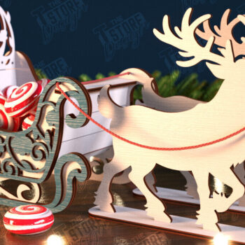 Intra απο ξύλο plywood 3mm-4mm πάχος Χριστουγεννιάτικο έλκηθρο Άγιου Βασίλη | Έλκηθρο ταράνδων Δίασταση 15x15 cm INTRAFABR-106858668 - Image 1