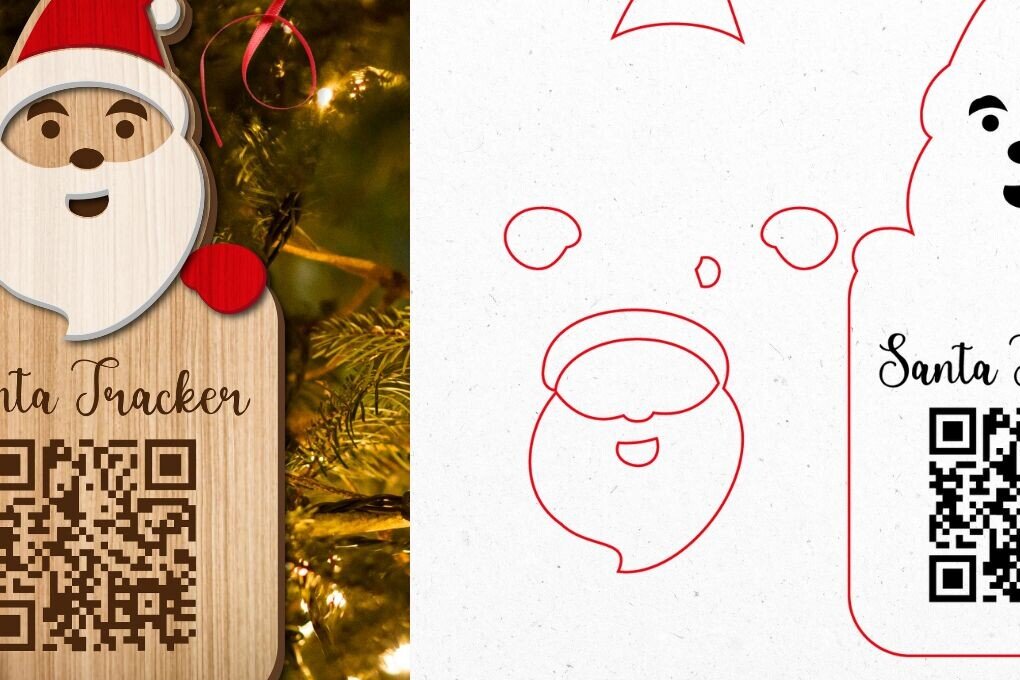 Intra απο ξύλο plywood 3mm-4mm πάχος Χριστουγεννιάτικο Santa Tracker Δίασταση 15x15 cm INTRAFABR-104821844 - Image 3