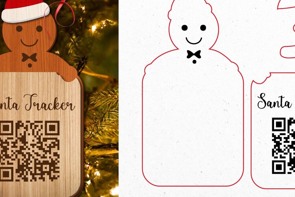 Intra απο ξύλο plywood 3mm-4mm πάχος Χριστουγεννιάτικο Santa Tracker Δίασταση 15x15 cm INTRAFABR-104821844 - Image 5