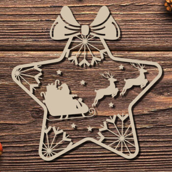 Intra απο ξύλο plywood 3mm-4mm πάχος Χριστουγεννιάτικο λέιζερ στολίδι οχημάτων Santa Δίασταση 20x30 cm INTRAFABR-86463213 - Image 1