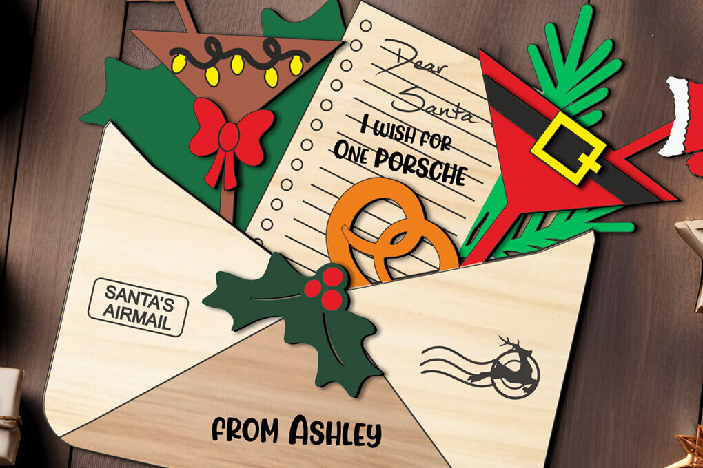 Intra απο ξύλο plywood 3mm-4mm πάχος Χριστουγεννιάτικο πάρτι φακέλου Λίστα ευχών Άγιου Βασίλη Δίασταση 5x5 cm INTRAFABR-107362167