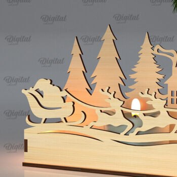 Intra απο ξύλο plywood 3mm-4mm πάχος Χριστουγεννιάτικη Σκηνή Κηροπήγια Δίασταση 15x15 cm INTRAFABR-105629867 - Image 9