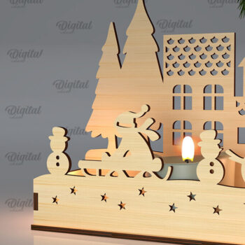 Intra απο ξύλο plywood 3mm-4mm πάχος Χριστουγεννιάτικη Σκηνή Κηροπήγια Δίασταση 15x15 cm INTRAFABR-105629867 - Image 12
