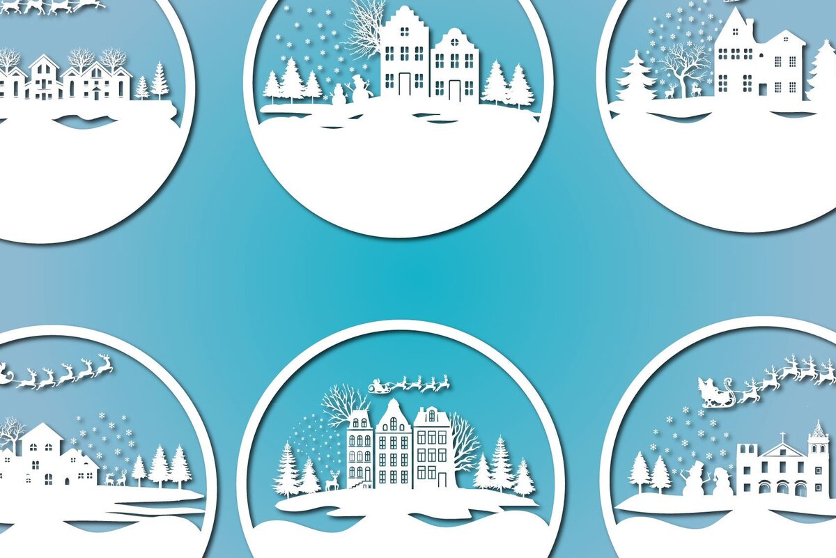 Intra απο ξύλο plywood 3mm-4mm πάχος Δέσμη κοπής με λέιζερ Χριστουγεννιάτικη σκηνή Δίασταση 30x20 cm INTRAFABR-37765337