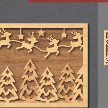 Intra απο ξύλο plywood 3mm-4mm πάχος Χριστουγεννιάτικη Σκηνή Διακόσμηση Δίασταση 15x15 cm INTRAFABR-112553518 - Image 1