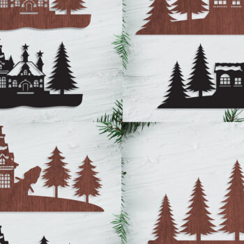 Intra απο ξύλο plywood 3mm-4mm πάχος Cut Χριστουγεννιάτικου Scene Δίασταση 15x15 cm INTRAFABR-105488391 - Image 4