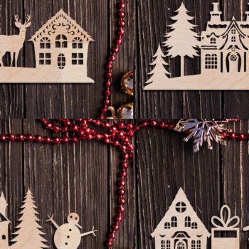 Intra απο ξύλο plywood 3mm-4mm πάχος Cut Χριστουγεννιάτικου Scene Δίασταση 15x15 cm INTRAFABR-105488391 - Image 5