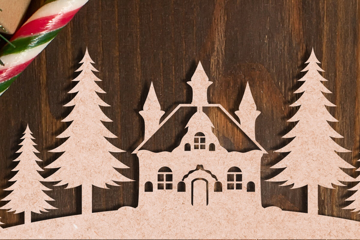 Intra απο ξύλο plywood 3mm-4mm πάχος Cut Χριστουγεννιάτικου Scene Δίασταση 15x15 cm INTRAFABR-105488391 - Image 7