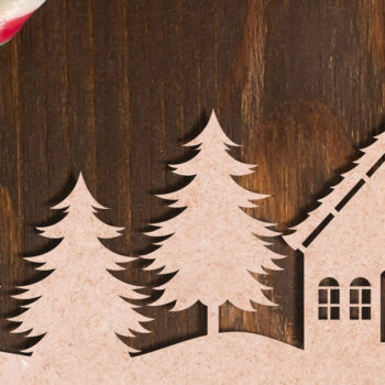 Intra απο ξύλο plywood 3mm-4mm πάχος Cut Χριστουγεννιάτικου Scene Δίασταση 15x15 cm INTRAFABR-105488391 - Image 8