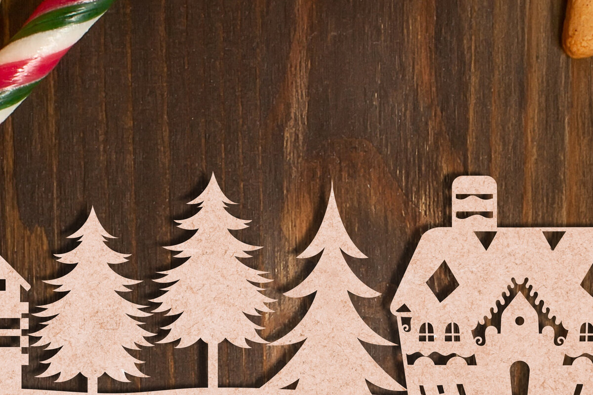 Intra απο ξύλο plywood 3mm-4mm πάχος Cut Χριστουγεννιάτικου Scene Δίασταση 15x15 cm INTRAFABR-105488391 - Image 9