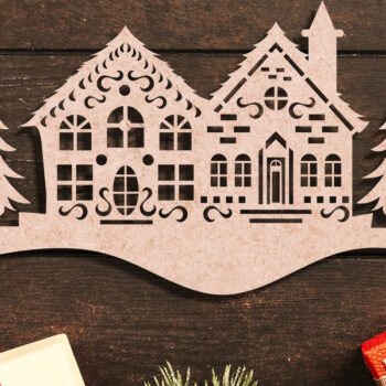 Intra απο ξύλο plywood 3mm-4mm πάχος Cut Χριστουγεννιάτικου Scene Δίασταση 15x15 cm INTRAFABR-105488391 - Image 12