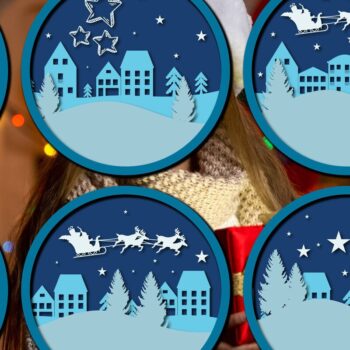 Intra απο ξύλο plywood 3mm-4mm πάχος Cut Χριστουγεννιάτικου Scene Δίασταση 15x15 cm INTRAFABR-37346970 - Image 1