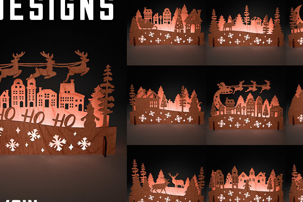 Intra απο ξύλο plywood 3mm-4mm πάχος Χριστουγεννιάτικη Σκηνή |Χριστούγεννα Δίασταση 15x15 cm INTRAFABR-73286478