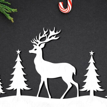 Intra απο ξύλο plywood 3mm-4mm πάχος Χριστουγεννιάτικο Σκηνικό Χαρτί Κοπή Δίασταση 15x15 cm INTRAFABR-111784245 - Image 1