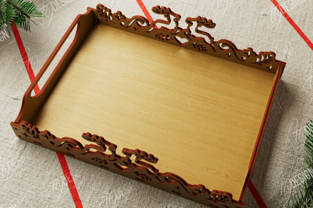 Intra απο ξύλο plywood 3mm-4mm πάχος Πρότυπο Δίσκου σερβιρίσματος Χριστουγέννων | CNC Δίασταση 15x15 cm INTRAFABR-107886845