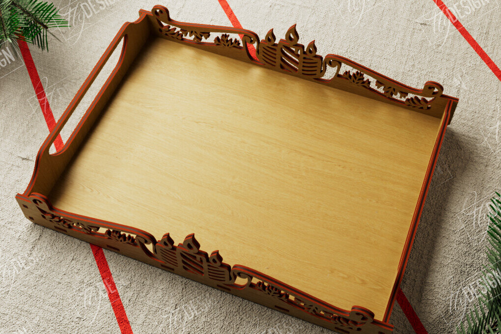 Intra απο ξύλο plywood 3mm-4mm πάχος Πρότυπο Δίσκου σερβιρίσματος Χριστουγέννων | CNC Δίασταση 15x15 cm INTRAFABR-107886981