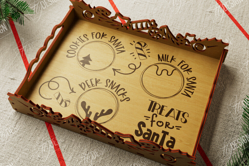 Intra απο ξύλο plywood 3mm-4mm πάχος Πρότυπο Δίσκου σερβιρίσματος Χριστουγέννων | CNC Δίασταση 15x15 cm INTRAFABR-107887065