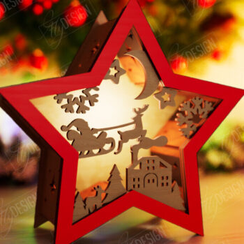 Intra απο ξύλο plywood 3mm-4mm πάχος Christmas Shadow Star Lantern | Αργία Δίασταση 15x15 cm INTRAFABR-108439112 - Image 1