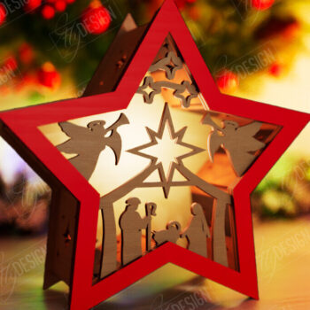 Intra απο ξύλο plywood 3mm-4mm πάχος Christmas Shadow Star Lantern | Αργία Δίασταση 15x15 cm INTRAFABR-108438903 - Image 1