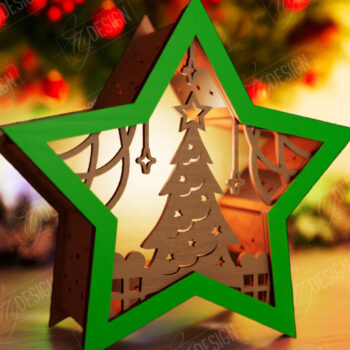 Intra απο ξύλο plywood 3mm-4mm πάχος Christmas Shadow Star Lantern | Αργία Δίασταση 15x15 cm INTRAFABR-108438925 - Image 1