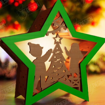 Intra απο ξύλο plywood 3mm-4mm πάχος Christmas Shadow Star Lantern | Αργία Δίασταση 15x15 cm INTRAFABR-108438954 - Image 1