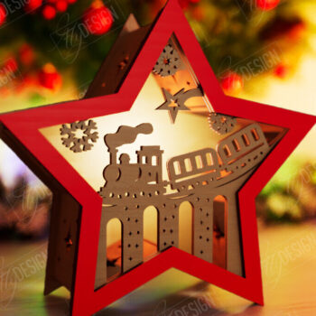 Intra απο ξύλο plywood 3mm-4mm πάχος Christmas Shadow Star Lantern | Αργία Δίασταση 15x15 cm INTRAFABR-108438991 - Image 1