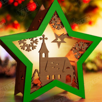 Intra απο ξύλο plywood 3mm-4mm πάχος Christmas Shadow Star Lantern | Αργία Δίασταση 15x15 cm INTRAFABR-108439006 - Image 1