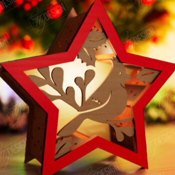 Intra απο ξύλο plywood 3mm-4mm πάχος Christmas Shadow Star Lantern | Αργία Δίασταση 15x15 cm INTRAFABR-108439036 - Image 1